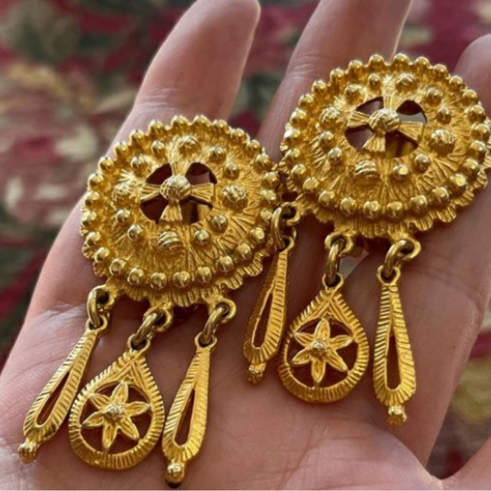 Elegant Gold Clip-On Earrings